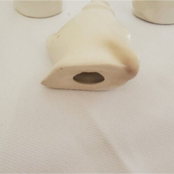 Vintage Porcelain Ten Piece Small Nativity Set White Gold Accents - Picture 14 of 16